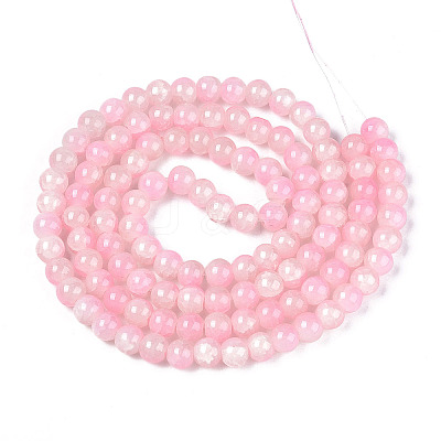 Crackle Baking Paint Imitation Jade Glass Beads Strands DGLA-YW0001-17B-1