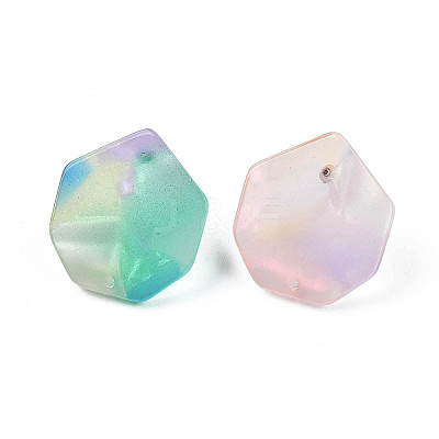 Cellulose Acetate(Resin) Stud Earring Findings KY-N018-01-1