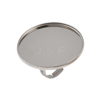 304 Stainless Steel Cuff Ring Components STAS-D372-06P-10-1