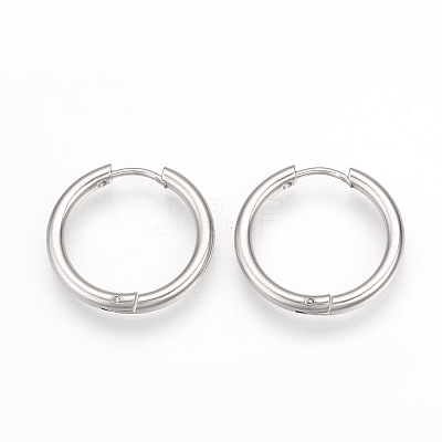 Tarnish Resistant 201 Stainless Steel Huggie Hoop Earrings MAK-R021-21mm-1