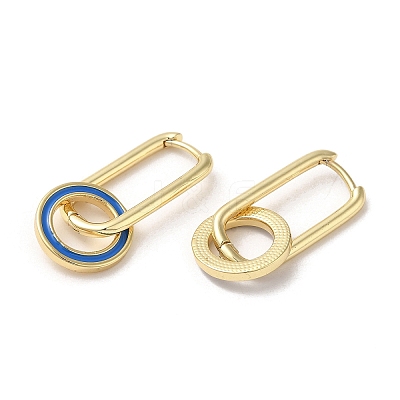 Golden Brass Ring Dangle Hoop Earrings EJEW-L268-022G-02-1