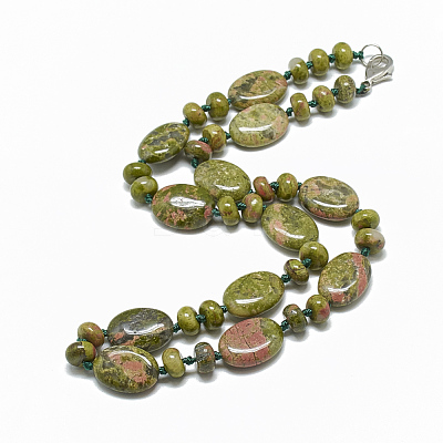 Natural Unakite Beaded Necklaces NJEW-S394-01-1