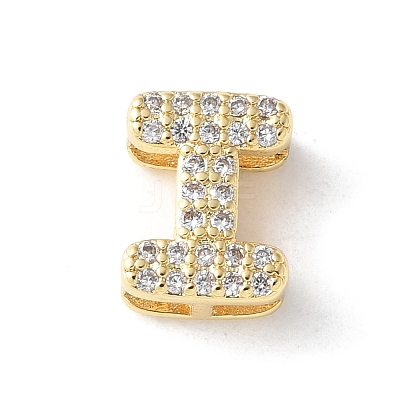 Brass Micro Pave Clear Cubic Zirconia Initial Multi-strand Links KK-S520-01G-09-1