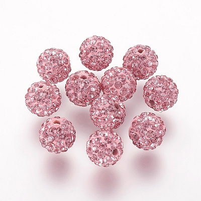 Polymer Clay Rhinestone Beads X-RB-K050-10mm-C26-1