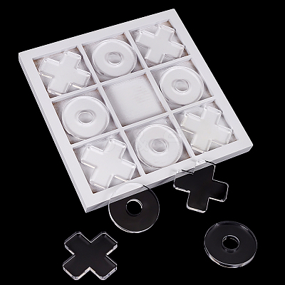 1Pc 9 Grid Wooden Chess Board Game Box DIY-FG0006-82-1
