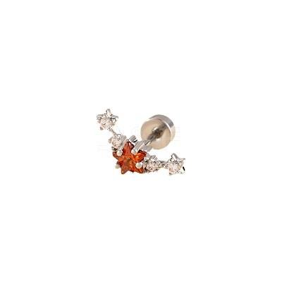 Brass Pave Cubic Zirconia Star Cartilage Earrings FS-WG0D3BD-03-1