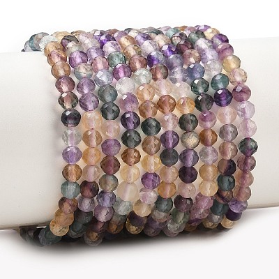 Natural Colorful Fluorite Beads Strands G-C261-A01-4mm-1