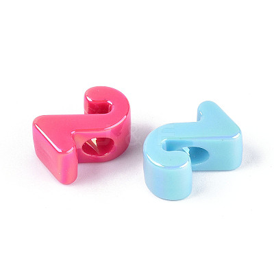UV Plating Opaque Acrylic European Beads PACR-T017-10B-1