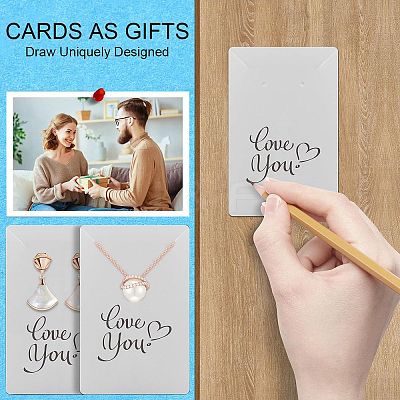 30Pcs Rectangle Paper One Pair Earring Display Cards with Hanging Hole DIY-YW0008-55A-1