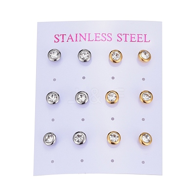 304 Stainless Steel Stud Earrings EJEW-L251-B01-1