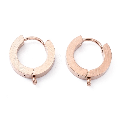 Ion Plating(IP) 304 Stainless Steel Huggie Hoop Earrings Findings STAS-I167-01A-RG-1