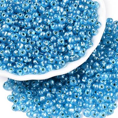 6/0 Baking Paint Transparent Fringe Glass Seed Beads SEED-N006-06L-1