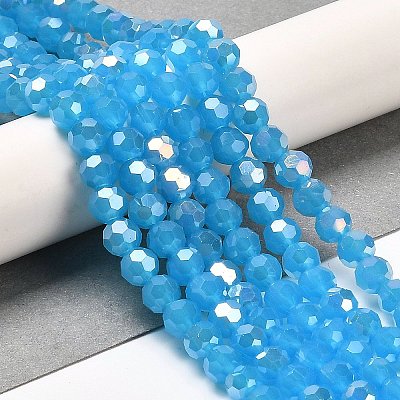 Imitation Jade Glass Beads Stands EGLA-A035-J6mm-B07-1