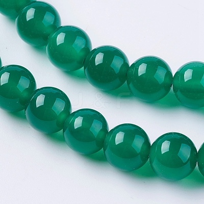 Natural Green Onyx Agate Beads Strands G-G583-8mm-11-1
