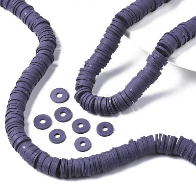 Flat Round Handmade Polymer Clay Beads CLAY-R067-10mm-04-1