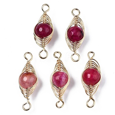 Natural Agate Link Connectors G-S359-321B-1