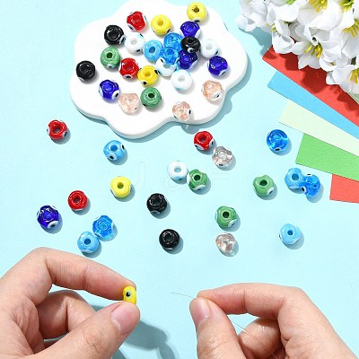 45Pcs 9 Colors Handmade Evil Eye Lampwork Beads LAMP-CJ0003-11-1