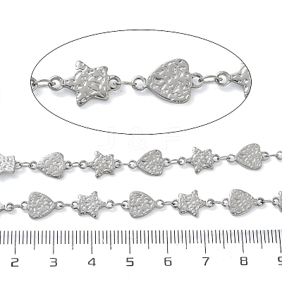 Hammered 304 Stainless Steel Triangle & Star Link Chains SA-CBA21A8-01P-04-1