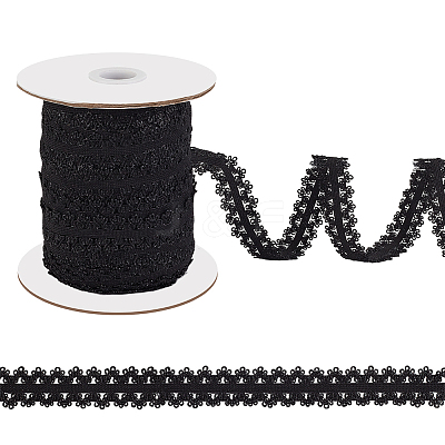 40M Nylon Elastic Double Edged Picot Lace Ribbons OCOR-WH0101-47A-1