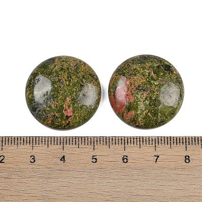 Natural Unakite Cabochons G-H1596-FR-25mm-09-1