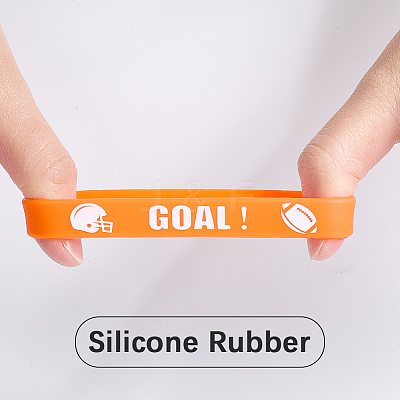35Pcs 5 Colors Silicone Cord Bracelet Wristband BJEW-GF0001-31C-1