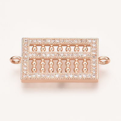 Brass Micro Pave Cubic Zirconia Links ZIRC-T004-31RG-1