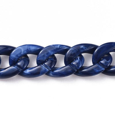 Acrylic Curb Chains AJEW-JB00505-03-1