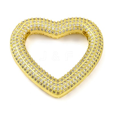 Rack Plating Brass Micro Pave Cubic Zirconia Pendants KK-M021-04G-1
