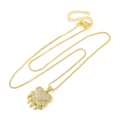 Brass Pave Clear Cubic Zirconia Pendant Necklaces for Women LS-NJEW-S430-03G-04-1