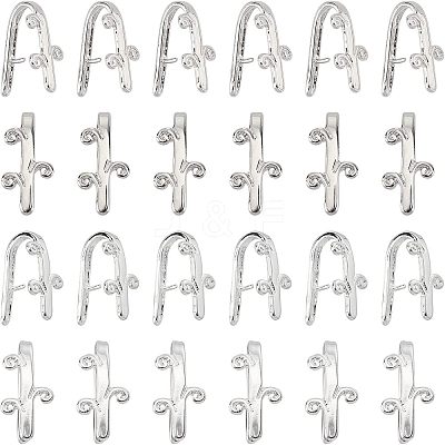 32Pcs 2 Style Brass Snap On Bails KK-FH0001-88-1