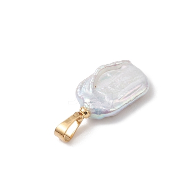 Natural Baroque Pearl Keshi Pearl Pendants PALLOY-JF04828-1