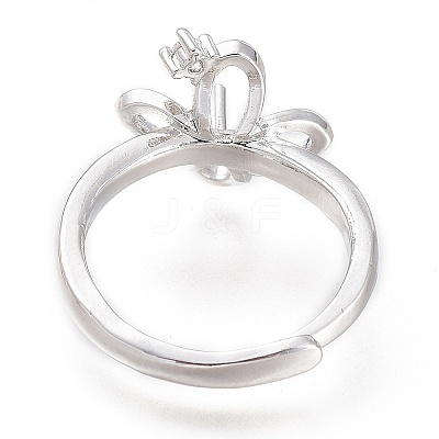Adjustable Brass Finger Cup Peg Ring Settings ZIRC-I049-07-1