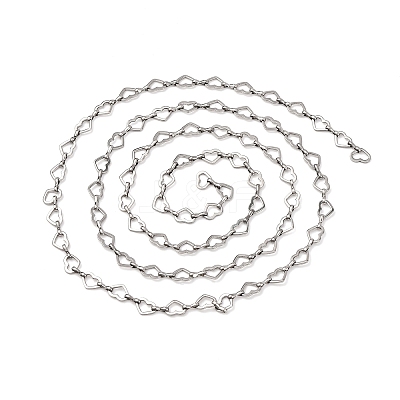 304 Stainless Steel Heart Link Chains CHS-S012-18P-1