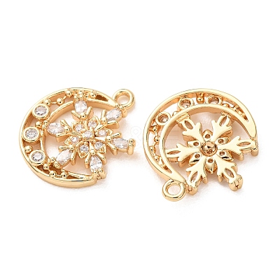 Brass Micro Pave Clear Cubic Zirconia Pendants KK-A304-17G-1