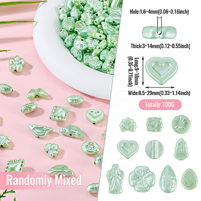 100G Pearlized Opaque Acrylic Beads OACR-TA0004-32B-1