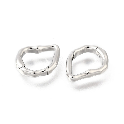 Brass Irregularity Spring Gate Rings KK-U072-43A-P-1