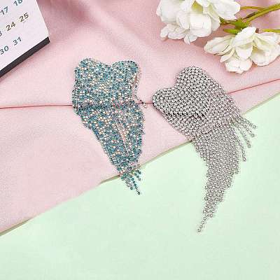 2pcs 2 color Zinc Alloy Rhinestone Cup Chain Shoulder Knot DIY-NB0006-56-1
