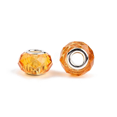 Baking Paint Transparent Glass European Beads GPDL-N004-C14mm-B01-1