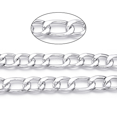 Aluminum Faceted Figaro Chain CHA-N003-34S-1