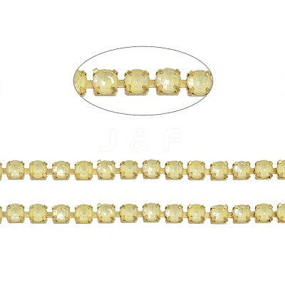 Brass Rhinestone Strass Chains CHC-N017-003B-C05-1