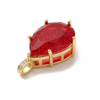 Rack Plating Brass Micro Pave Cubic Zirconia Pendants ZIRC-C002-07G-1