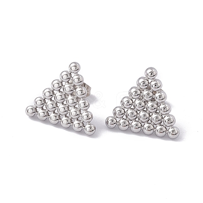 Non-Tarnish 304 Stainless Steel Triangle Stud Earrings for Women EJEW-E199-18P-1