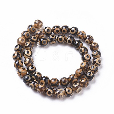 Tibetan Style 3-Eye dZi Beads TDZI-I003-02E-1