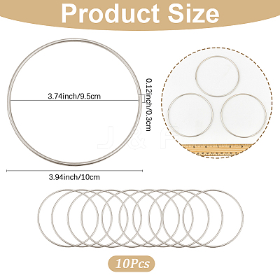 10Pcs Iron Ring for DIY Woven Net/Web with Feather IFIN-SP0001-56A-P-1