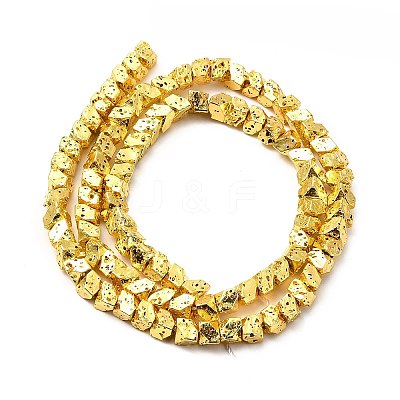 Electroplated Natural Lava Rock Beads Strands G-G984-11G-1