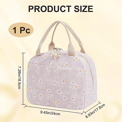Flower Printed Cotton Foil Lunch Bags AJEW-WH20001-92-1