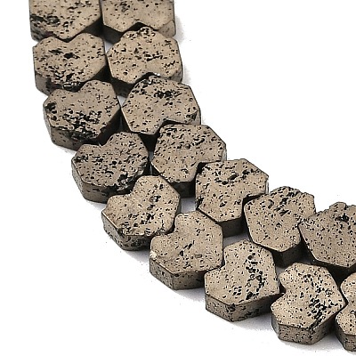 Electroplated Natural Lava Rock Beads Strands G-K388-04B-08-1