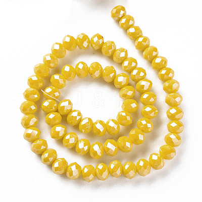 Electroplate Glass Beads Strands EGLA-A034-P4mm-A07-1