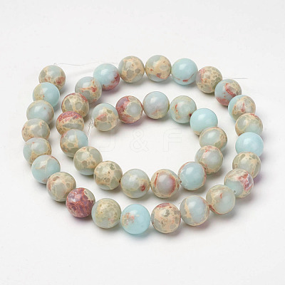 Synthetic Aqua Terra Jasper Beads Strands G-P237-02-8mm-1