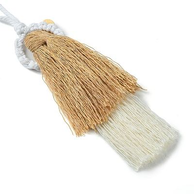 3Pcs 3 Colors Handmade Macrame Cotton Angel Hanging Ornaments HJEW-JM02711-1